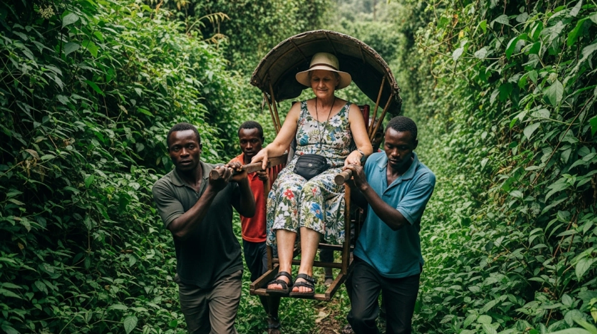 Accessible Gorilla Trekking Safaris in Uganda & Rwanda for the Disabled, Seniors & Elders
Gorilla Trekking on a Sedan Chair in Uganda – Accessible Luxury Gorilla Safaris 2026–2030