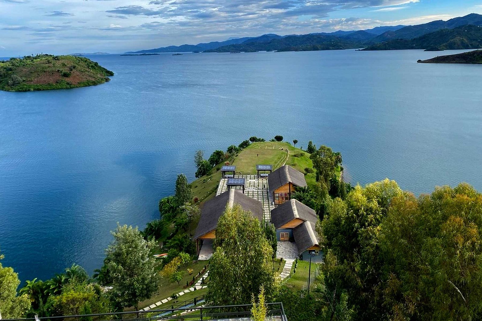 Aerial View of Cleo Lake Kivu Hotel