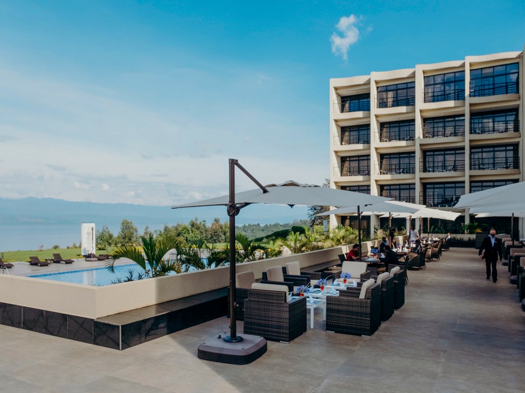 Dining at Mantis Kivu Marina Bay is an exceptional culinary journey where fine cuisine meets breathtaking lakeside scenery. The resort's elegant restaurants and outdoor dining terraces overlook the sparkling waters of Lake Kivu, creating one of Rwanda's most memorable dining settings. Whether enjoying breakfast as the morning sun rises over the lake or a romantic dinner beneath the stars, every meal is enhanced by spectacular views and outstanding hospitality.